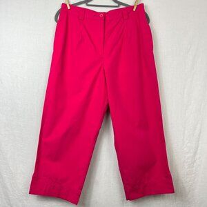 Pendleton Cotton Wide Leg Ankle Pants‎ Womens 12 Pedal Pusher Pink Summer Chinos